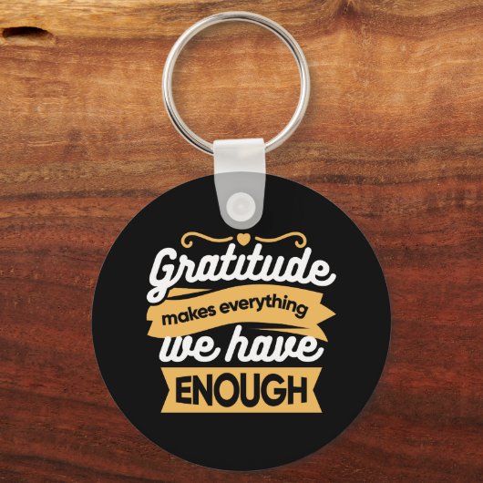 Inspirational Gratitude Typography Quotes キーホルダー (裏面)