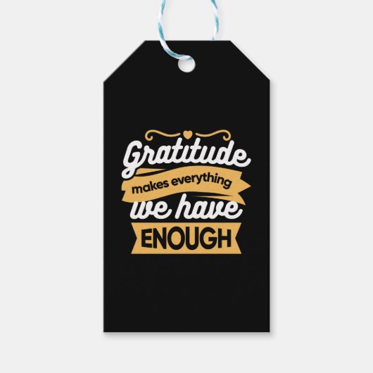 Inspirational Gratitude Typography Quotes ギフトタグ (正面)