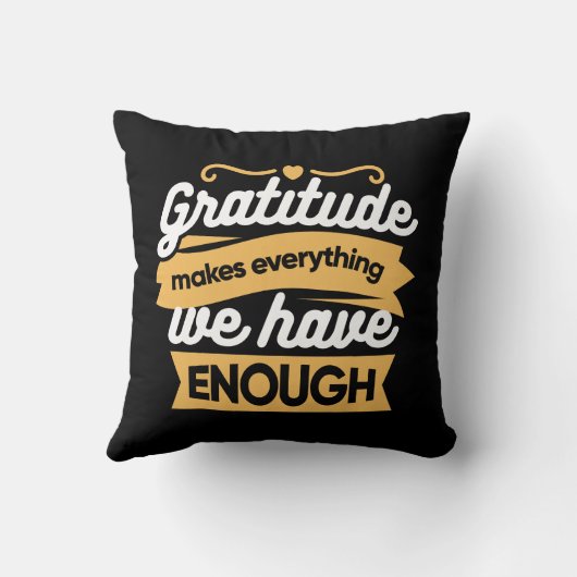 Inspirational Gratitude Typography Quotes クッション (裏面)