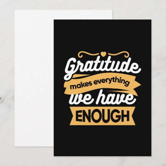Inspirational Gratitude Typography Quotes シーズンカード (正面/裏面)