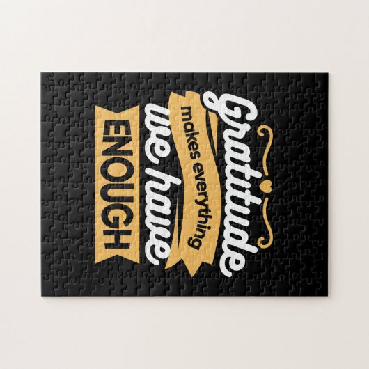 Inspirational Gratitude Typography Quotes ジグソーパズル (横)
