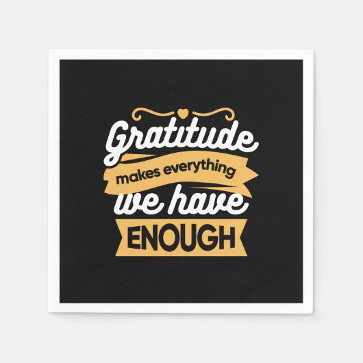 Inspirational Gratitude Typography Quotes スタンダードカクテルナプキン (正面)