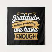 Inspirational Gratitude Typography Quotes タペストリー (正面)