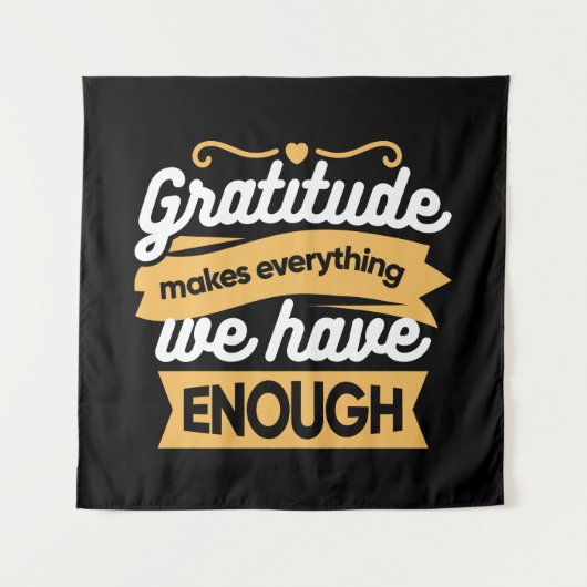 Inspirational Gratitude Typography Quotes タペストリー (正面)
