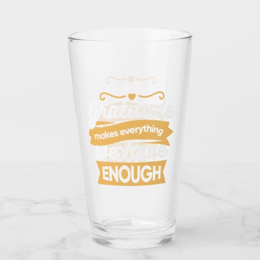 Inspirational Gratitude Typography Quotes タンブラーグラス (裏面)