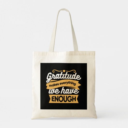 Inspirational Gratitude Typography Quotes トートバッグ (裏面)