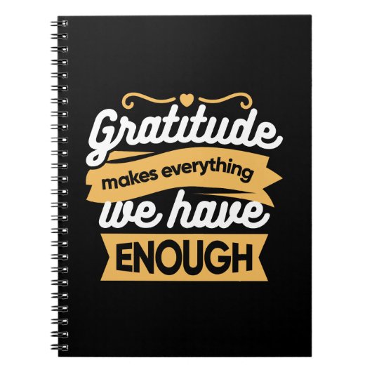 Inspirational Gratitude Typography Quotes ノートブック (正面)