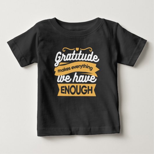Inspirational Gratitude Typography Quotes ベビーTシャツ (正面)