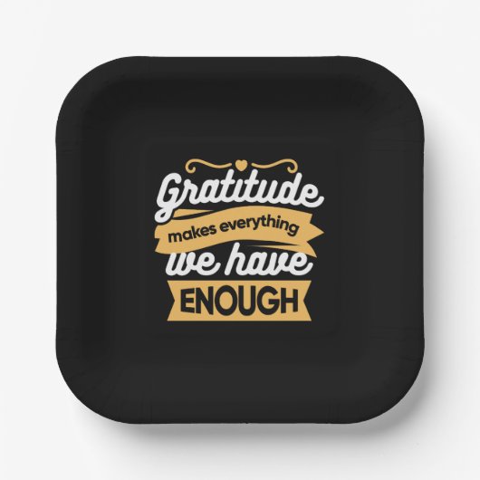 Inspirational Gratitude Typography Quotes ペーパープレート (正面)