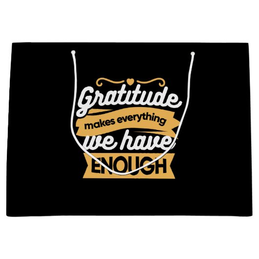Inspirational Gratitude Typography Quotes ラージペーパーバッグ (正面)