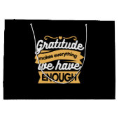 Inspirational Gratitude Typography Quotes ラージペーパーバッグ (裏面)