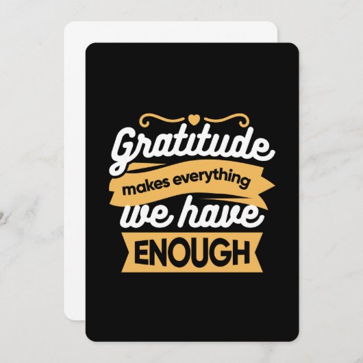 Inspirational Gratitude Typography Quotes 招待状 (正面/裏面)