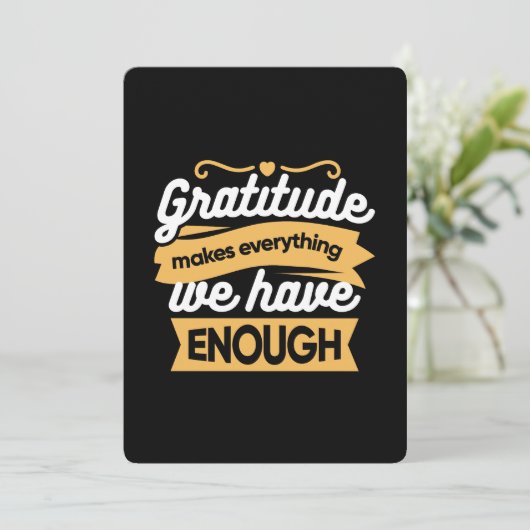 Inspirational Gratitude Typography Quotes 招待状 (スタンド正面)