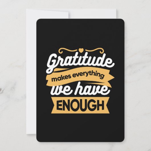 Inspirational Gratitude Typography Quotes 招待状 (正面)