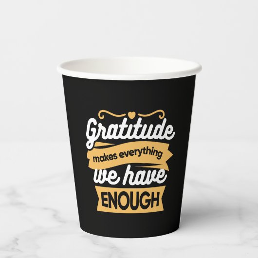 Inspirational Gratitude Typography Quotes 紙コップ (裏面)