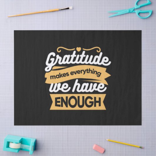 Inspirational Gratitude Typography Quotes 薄葉紙 (クラフト)
