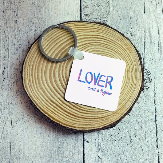 Inspirational Hand Drawn Blue and Pink Quote キーホルダー