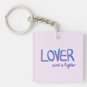 Inspirational Hand Drawn Blue and Pink Quote キーホルダー (正面)