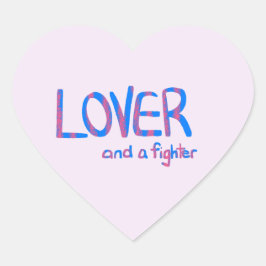 Inspirational Hand Drawn Blue and Pink Quote ハートシール