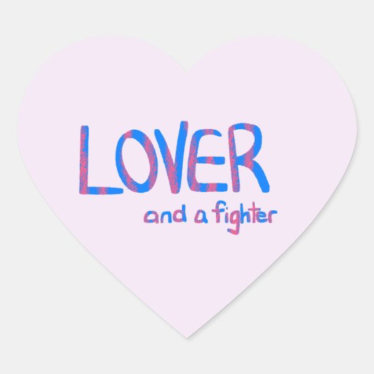 Inspirational Hand Drawn Blue and Pink Quote ハートシール (正面)