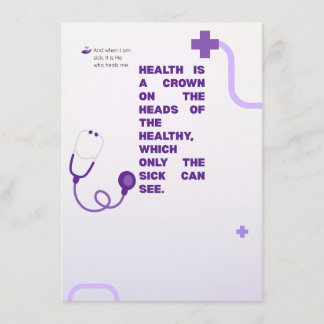 Inspirational Health Is A Crown Medical Quote Wall エンクロージャーカード
