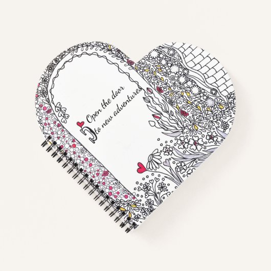 Inspirational Heart Shaped Spiral Notebook ノートブック (正面)