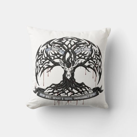 Inspirational Hope & Strength Throw Pillow クッション (正面)