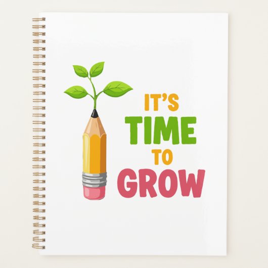 Inspirational "It's Time to Grow" Pencil Plant  プランナー手帳 (正面)