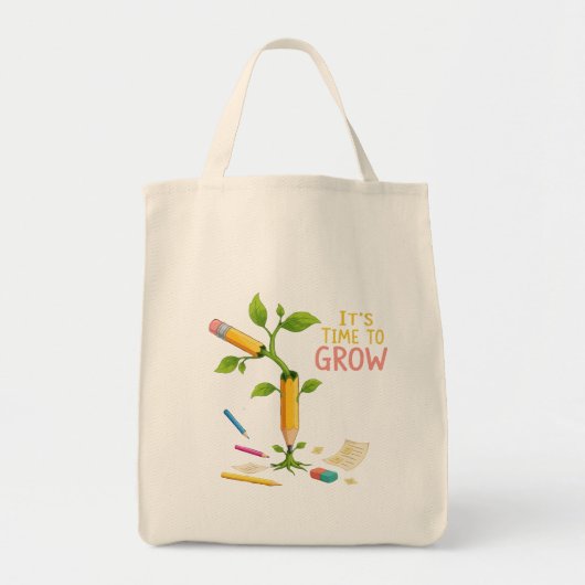 Inspirational "It's Time to Grow" Pencil Plant | T トートバッグ (正面)