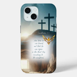 Inspirational Jesus Resurrection Gold Dove Bible iPhone 15ケース