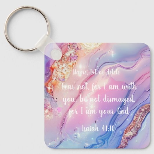 Inspirational Keychain – Isaiah 41:10 Fear Not  キーホルダー (正面)