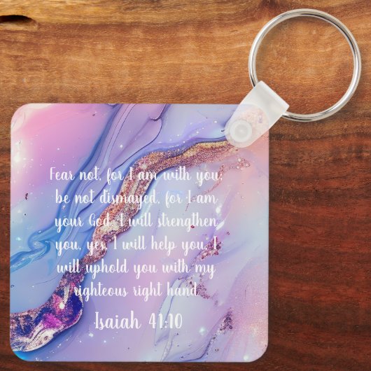 Inspirational Keychain – Isaiah 41:10 Fear Not  キーホルダー (裏面)