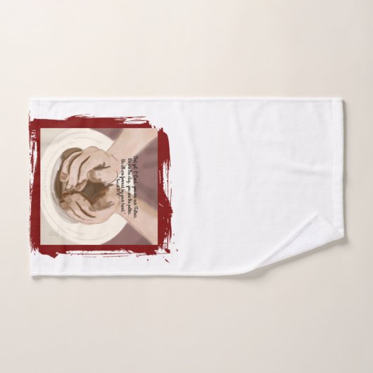 Inspirational Kitchen Towel – “Isaiah 64:8” Potter ハンドタオル (ハンドタオル)