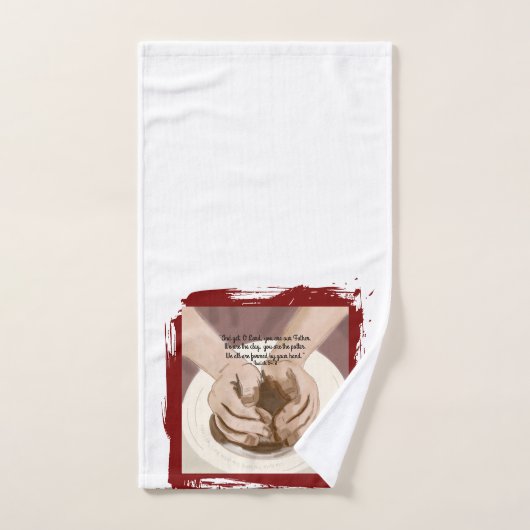 Inspirational Kitchen Towel – “Isaiah 64:8” Potter ハンドタオル (ハンドタオル)