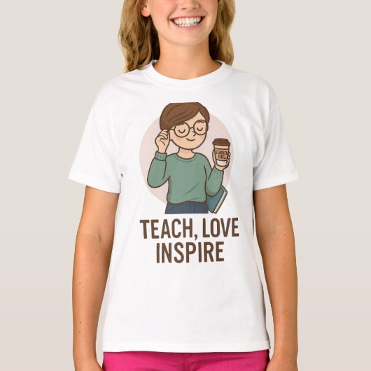 INSPIRATIONAL MESSAGE TEACHER T-SHIRT Tシャツ (正面)