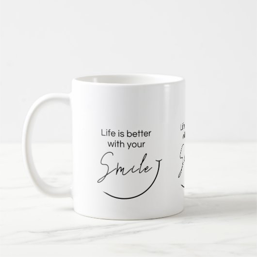 Inspirational Minimalist Typography Quote Gift コーヒーマグカップ (左)