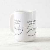 Inspirational Minimalist Typography Quote Gift コーヒーマグカップ (正面左)