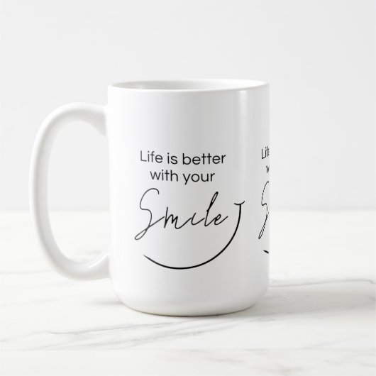 Inspirational Minimalist Typography Quote Gift コーヒーマグカップ (左)