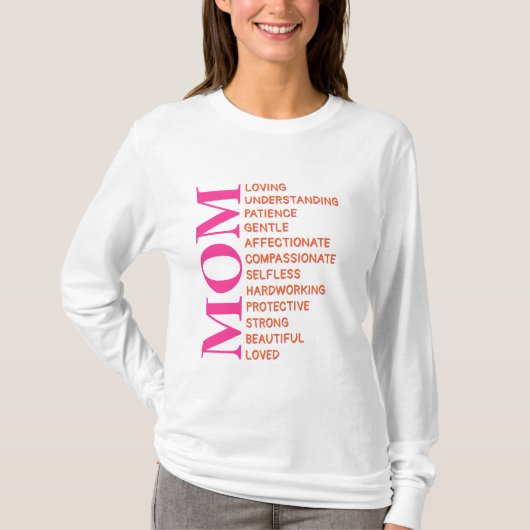 Inspirational Mom Shirt – Editable Back Text Tシャツ (正面)