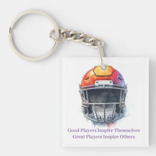 Inspirational Motivational Football Helmet  キーホルダー (正面)