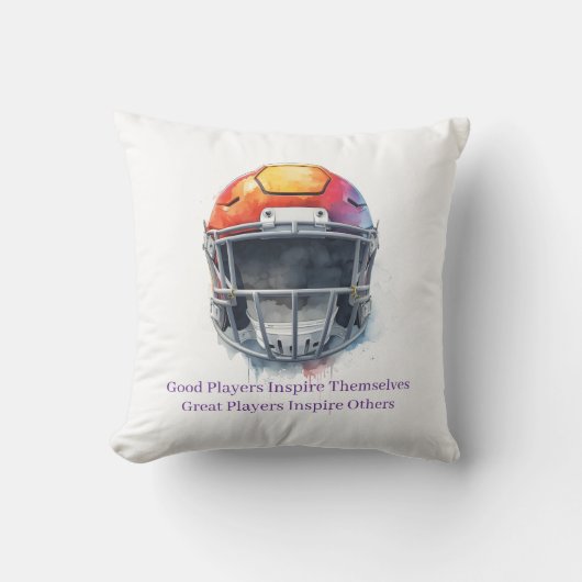Inspirational Motivational Football Helmet  クッション (正面)