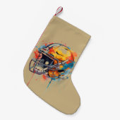 Inspirational Motivational Football Helmet スモールクリスマスストッキング (正面 (吊り時))