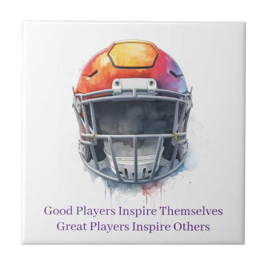 Inspirational Motivational Football Helmet  タイル (正面)