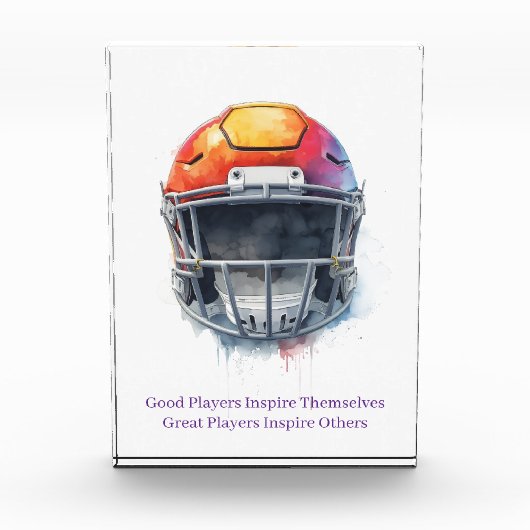 Inspirational Motivational Football Helmet  フォトブロック (正面)
