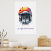 Inspirational Motivational Football Helmet  ポスター (キッチン)