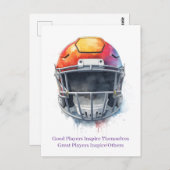 Inspirational Motivational Football Helmet  ポストカード (正面/裏面)