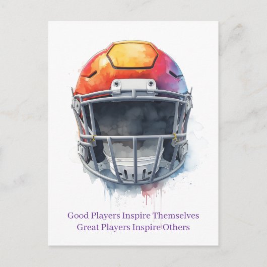 Inspirational Motivational Football Helmet  ポストカード (正面)