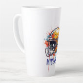 Inspirational Motivational Football Helmet Name カフェラテマグ (左アングル)