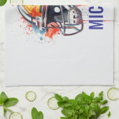 Inspirational Motivational Football Helmet Name キッチンタオル (折り畳み)