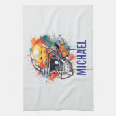 Inspirational Motivational Football Helmet Name キッチンタオル (縦)